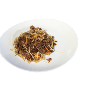 Spaghetti di soia saltati con carne