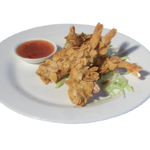 Gamberoni fritti alla mandorla